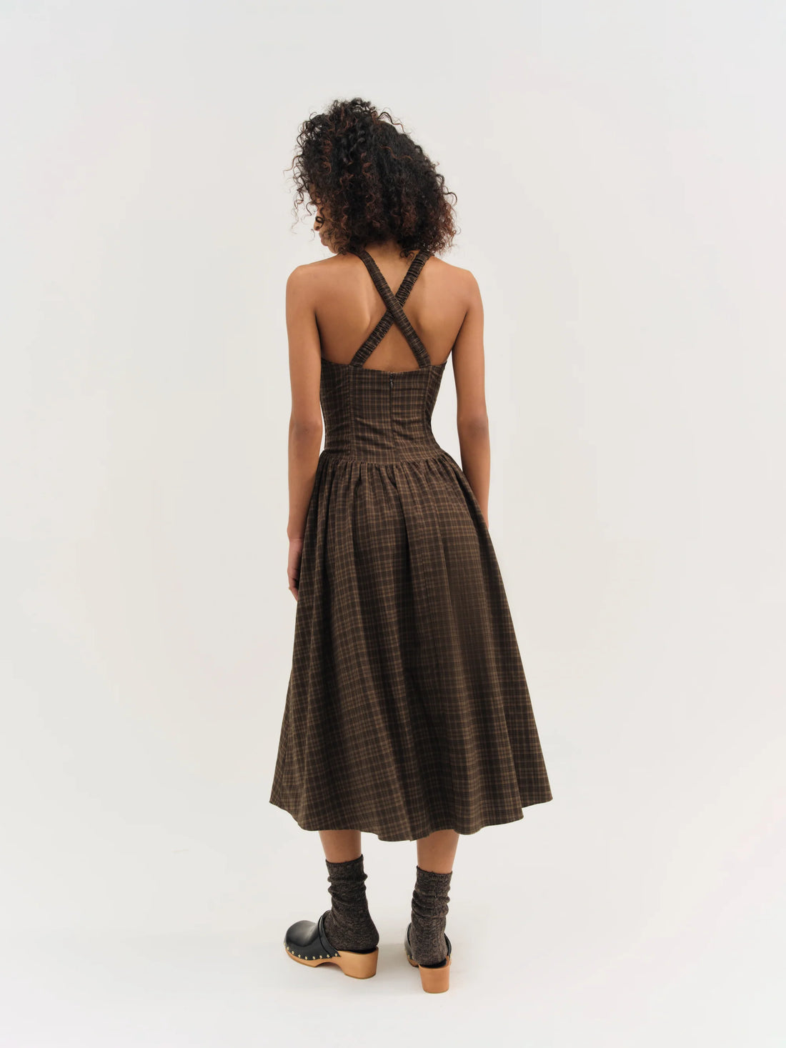 University Plaid Midi Dress