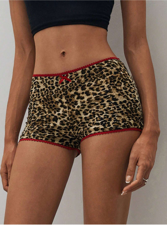 Leopard Print Low Rise Micro Fitted Short