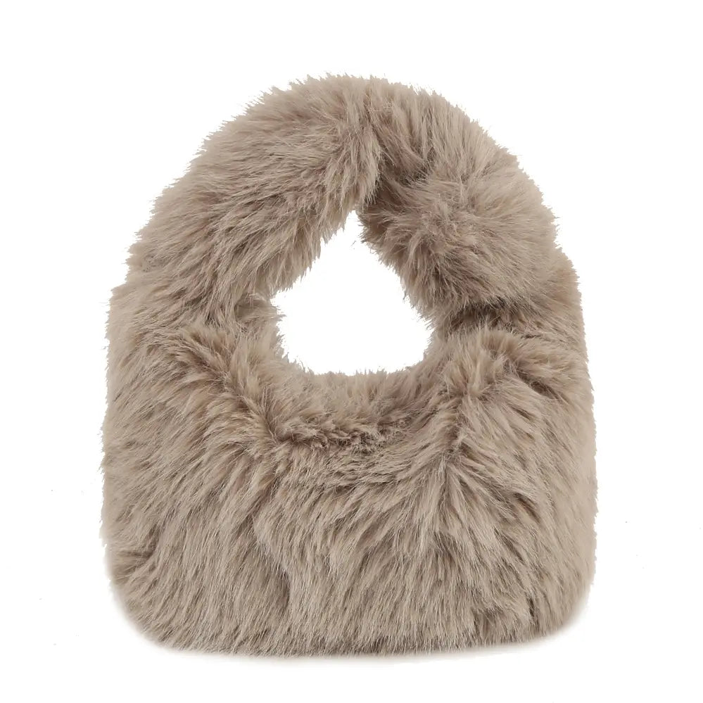 Faux Fur Hobo Shoulder Bag