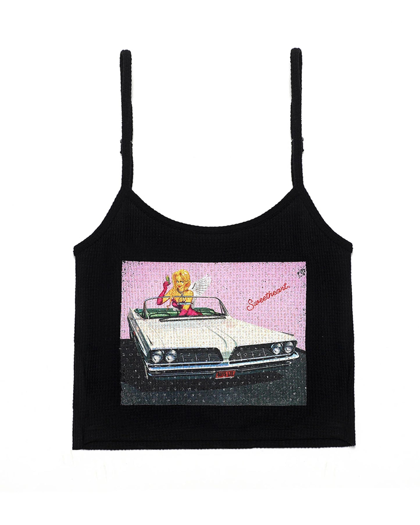 Fare Enough Thermal Tank with Rhinestones