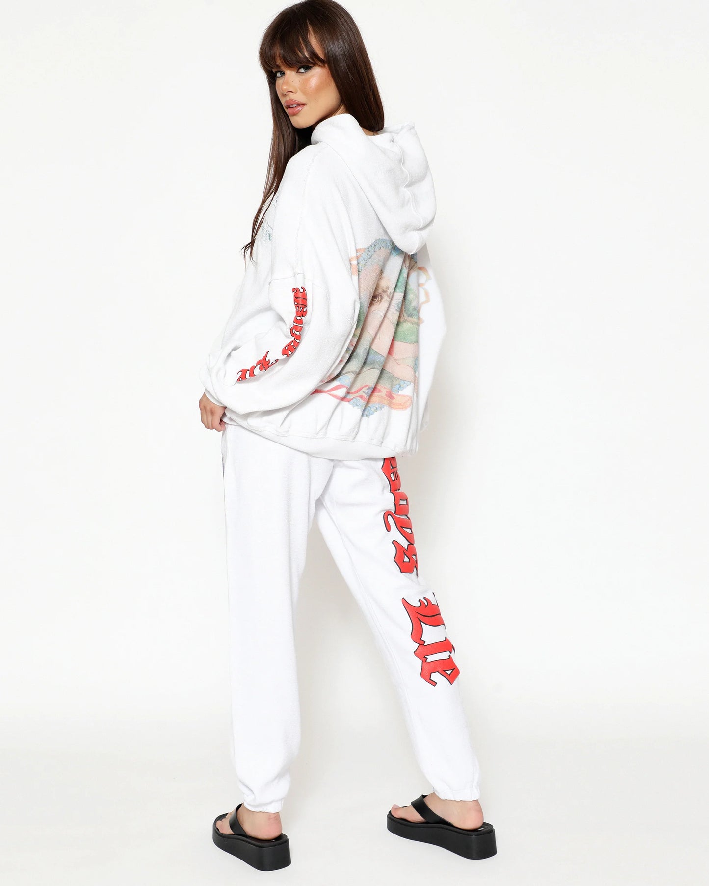 White Straight Flush Sweatpants