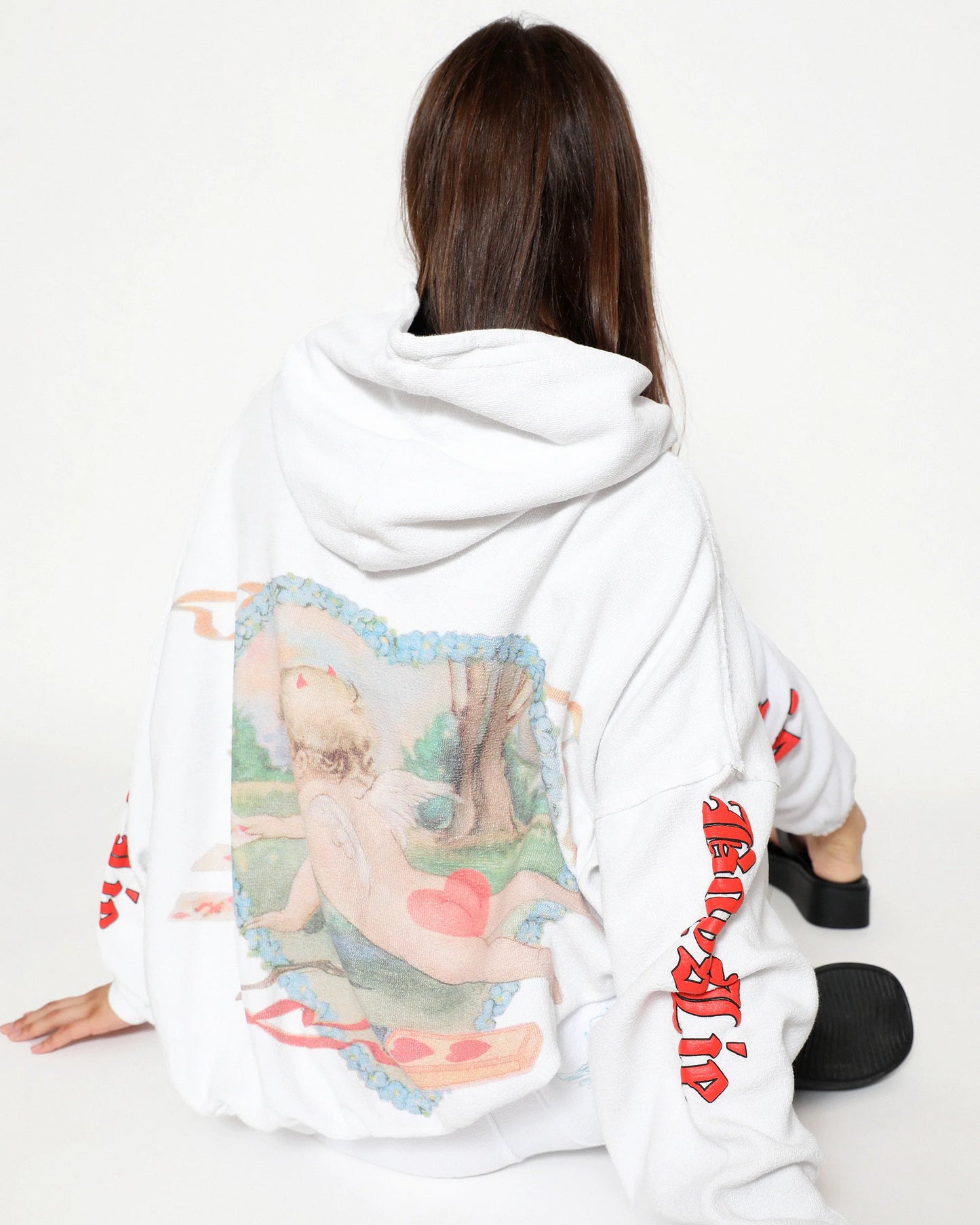 White Straight Flush Hoodie