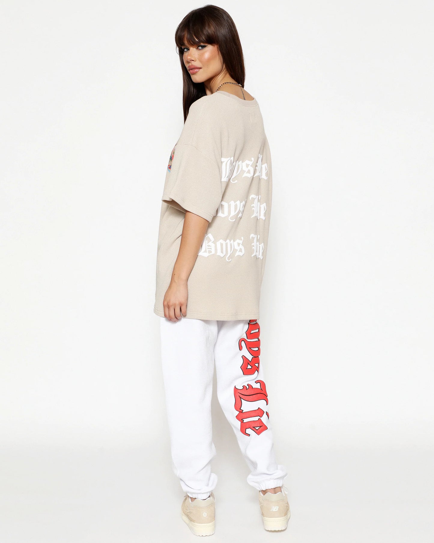 Tan Straight Flush Boyfriend Tee