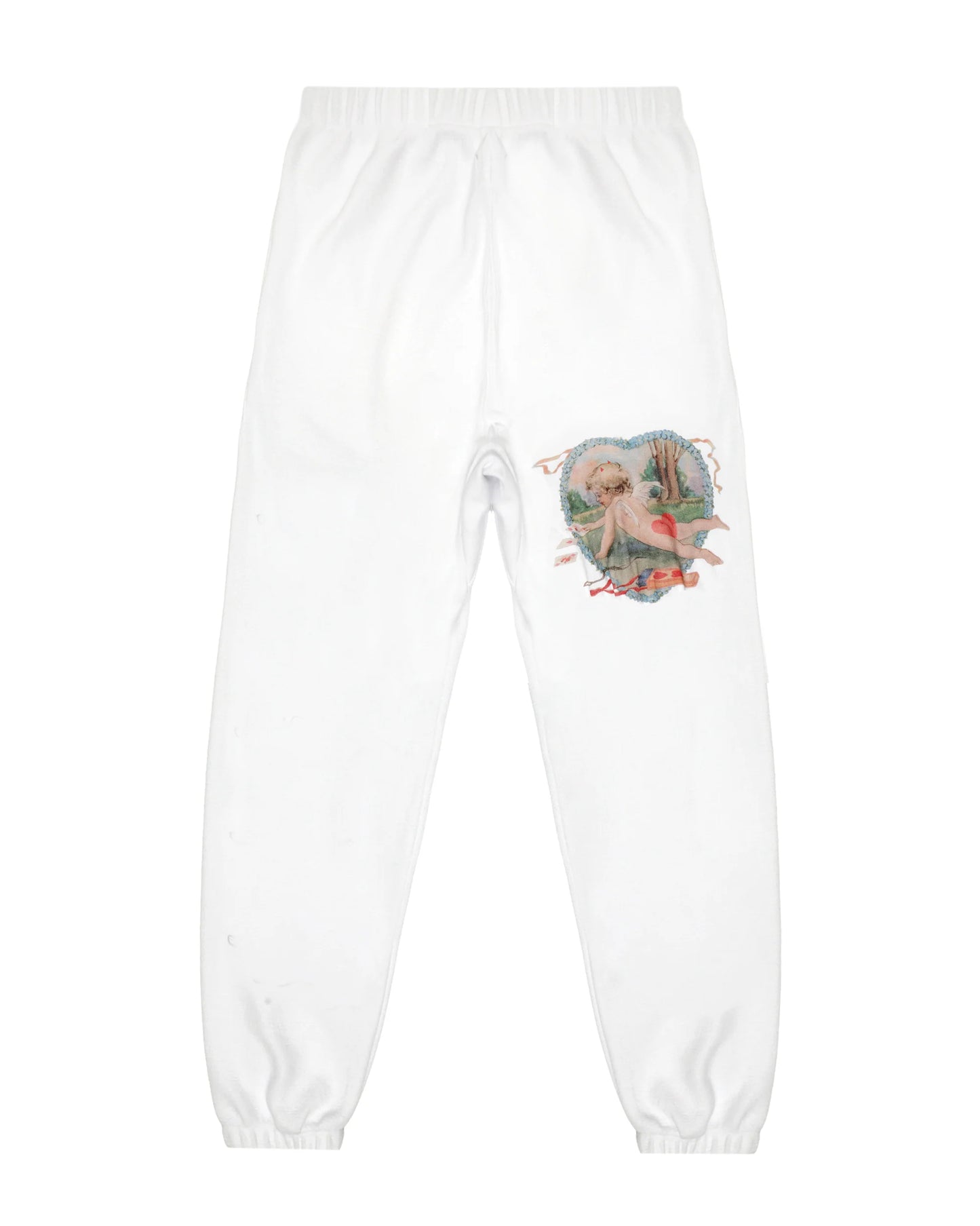 White Straight Flush Sweatpants