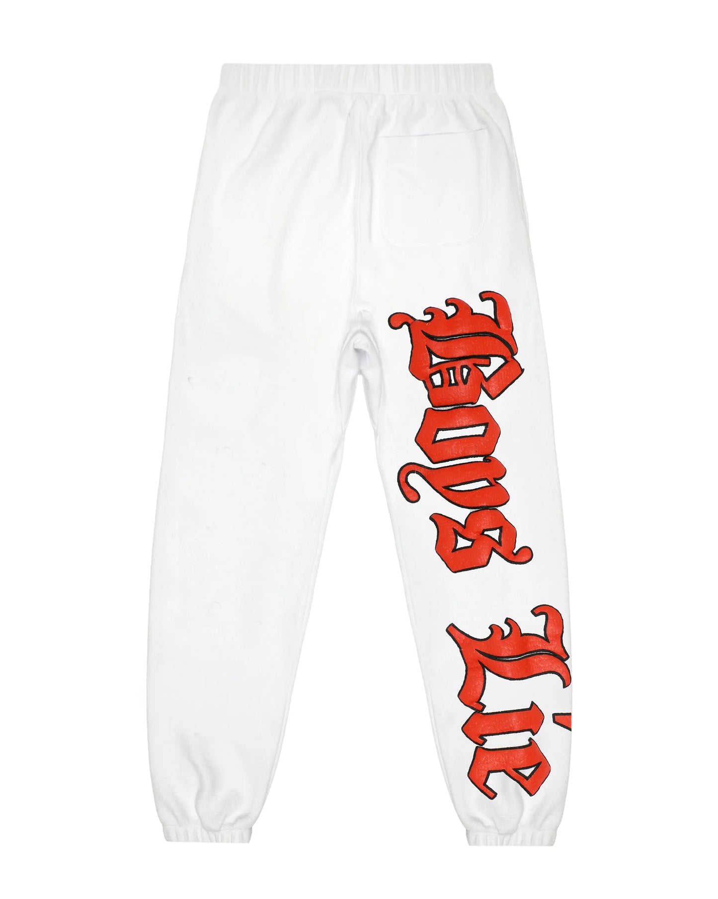 White Straight Flush Sweatpants