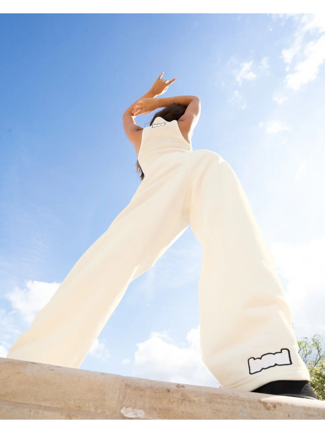 Normcore Ecru Embroidered Joggers