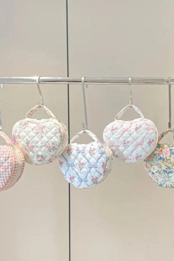 Blue Bow Coquette Heart Shaped Bag