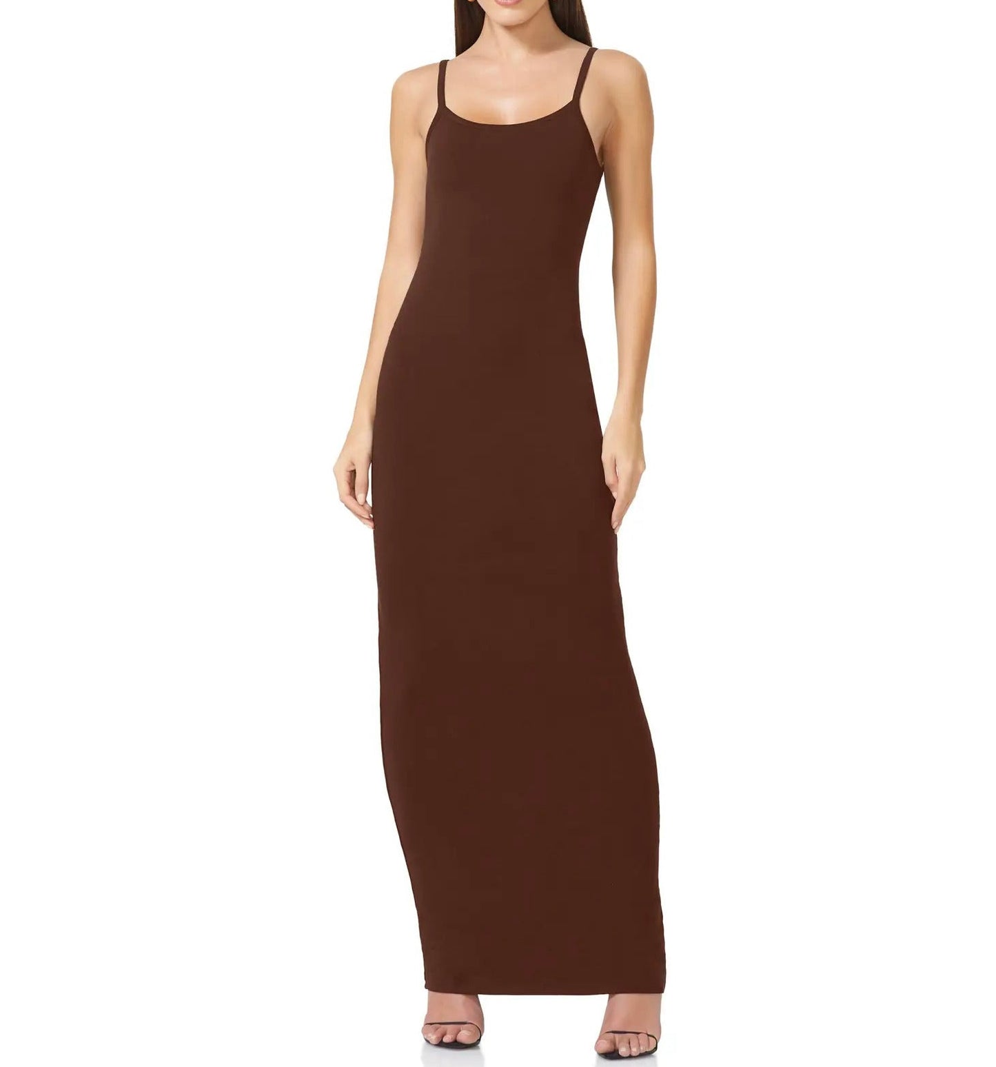 Ashlyn Midi Tank Dress in Cappuccino
