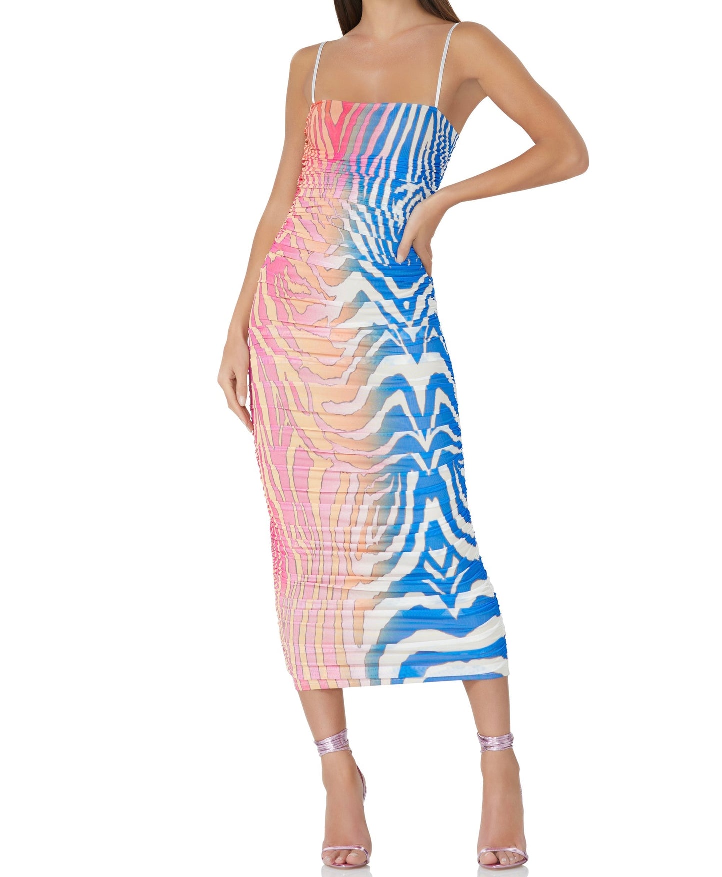 Hazel Midi Dress- Spring Multi Zebra
