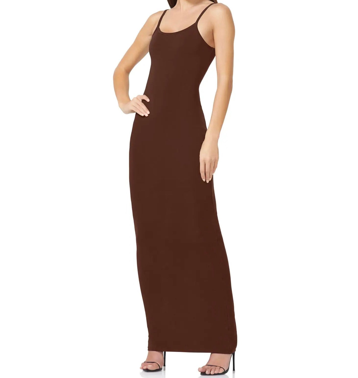 Ashlyn Midi Tank Dress in Cappuccino