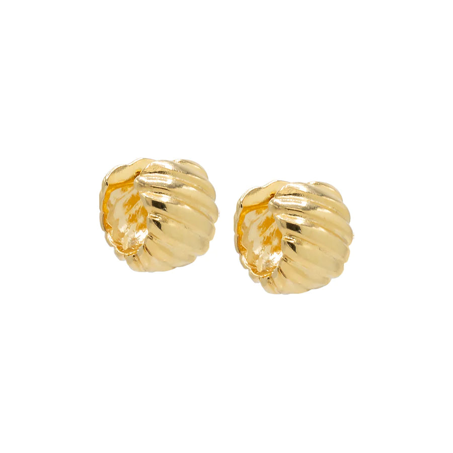 Ultra Wide Mini Ridged Huggie Earring