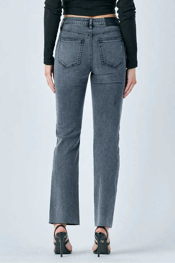 Ryan Charcoal Raw Hem Bootcut