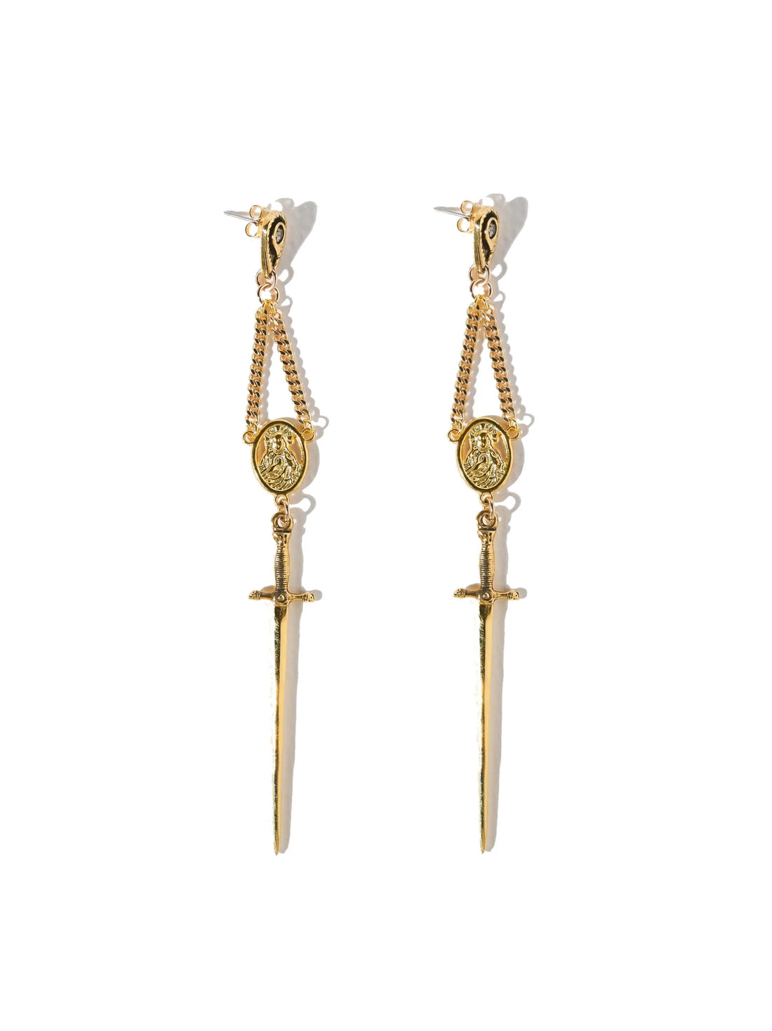 Amparo Rosary Earring- Gold
