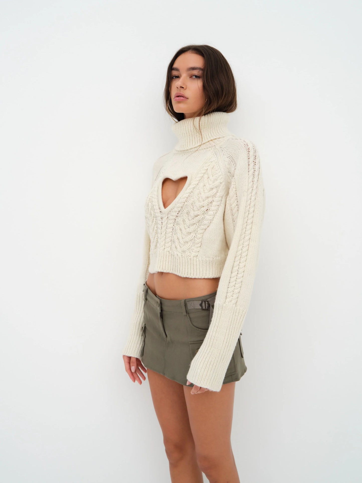 Vera Cropped Cut Out Sweater