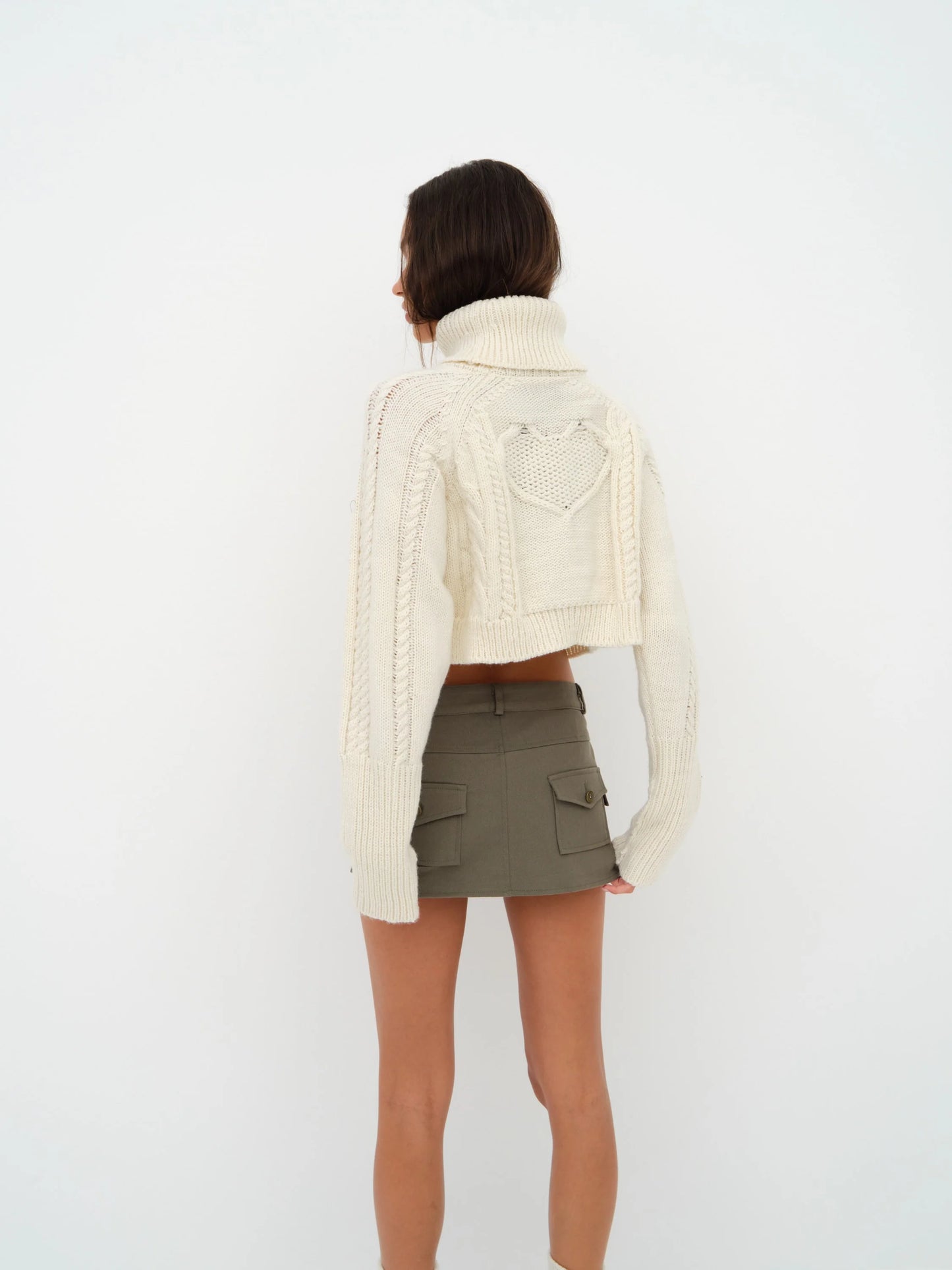 Vera Cropped Cut Out Sweater