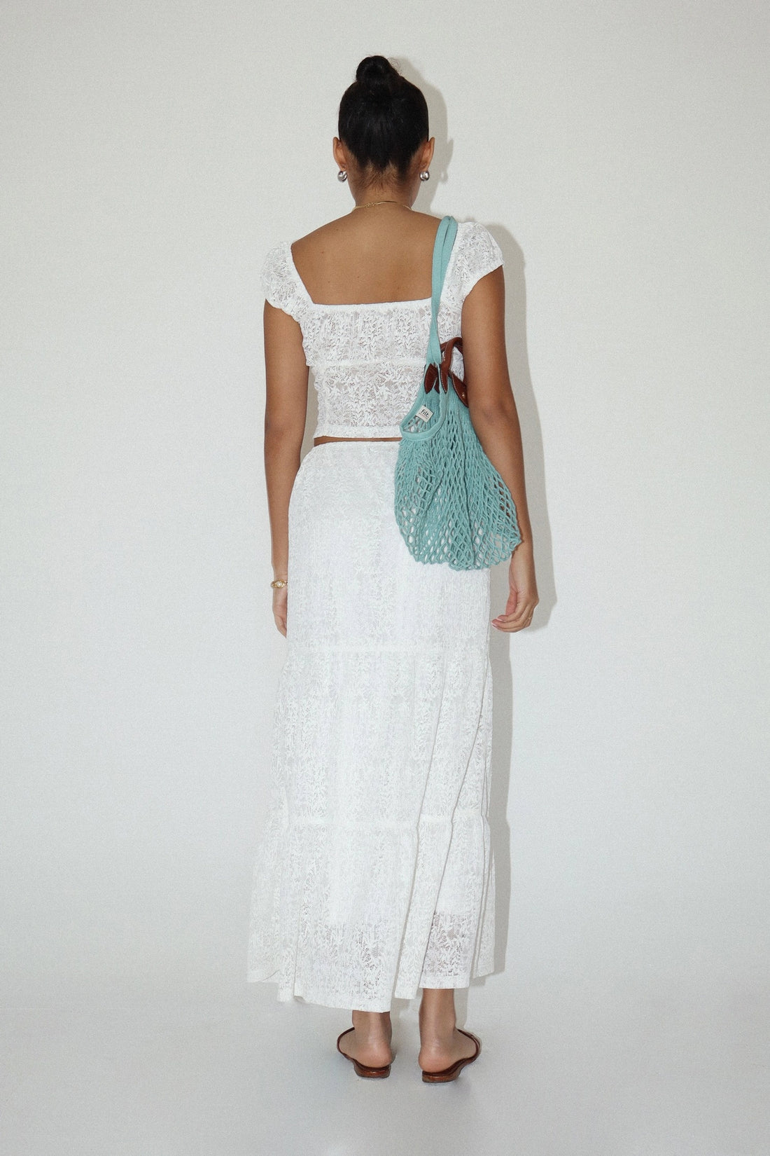 Lace Long Tiered Skirt