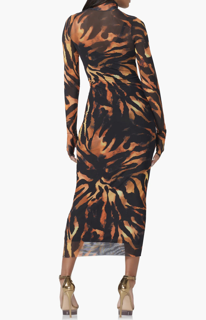 Shailene Dress Caramel Zebra