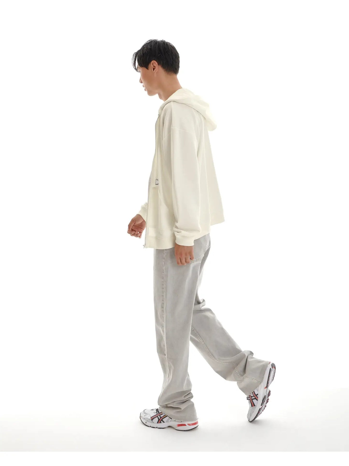 Normcore Ecru Zip Up Hoodie