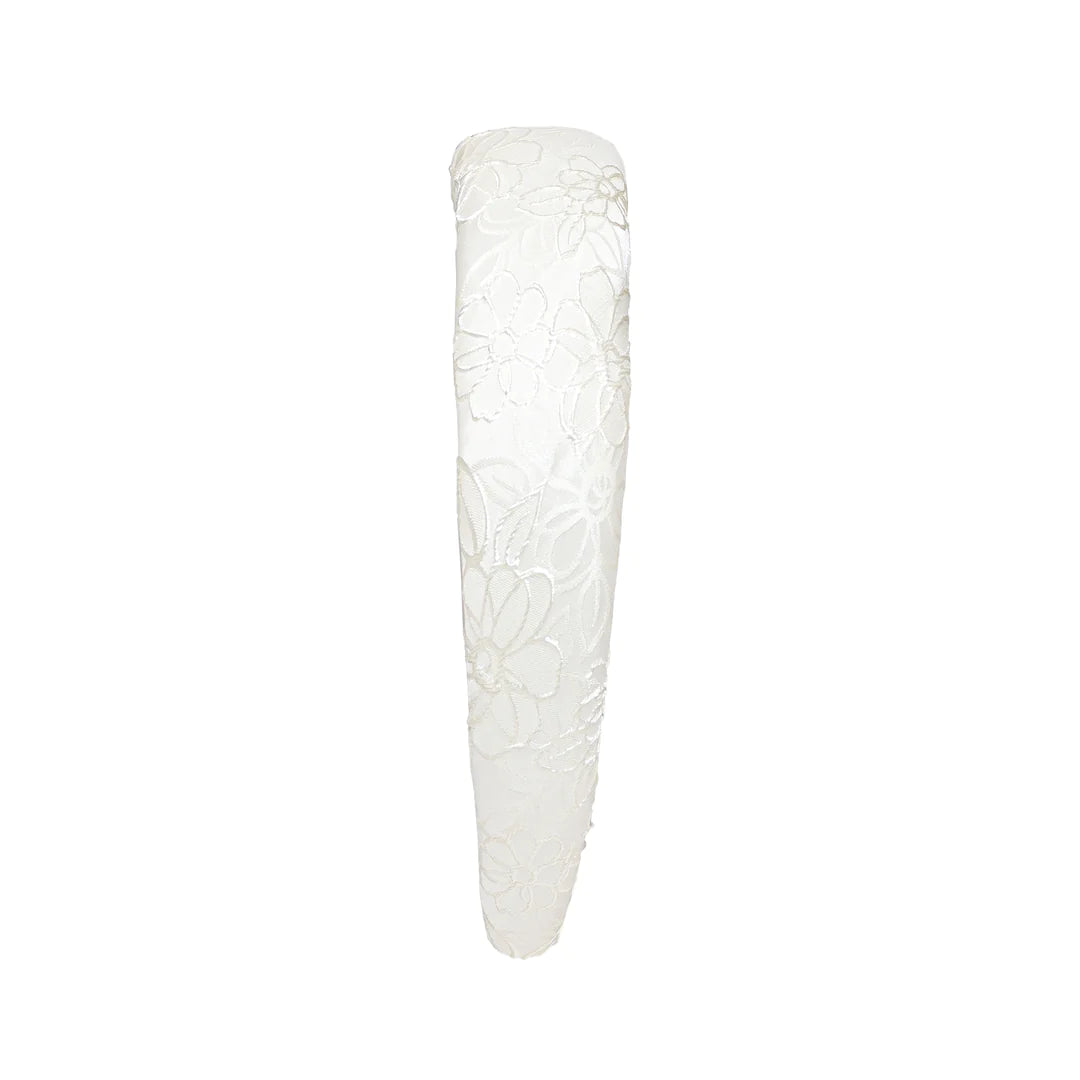 Halo Headband in White Embroidery