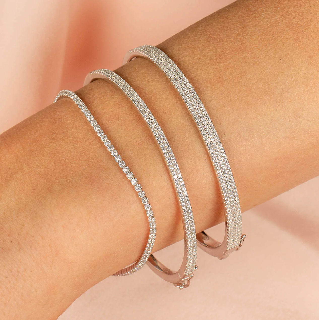 Silver Classic Thin Tennis Bracelet
