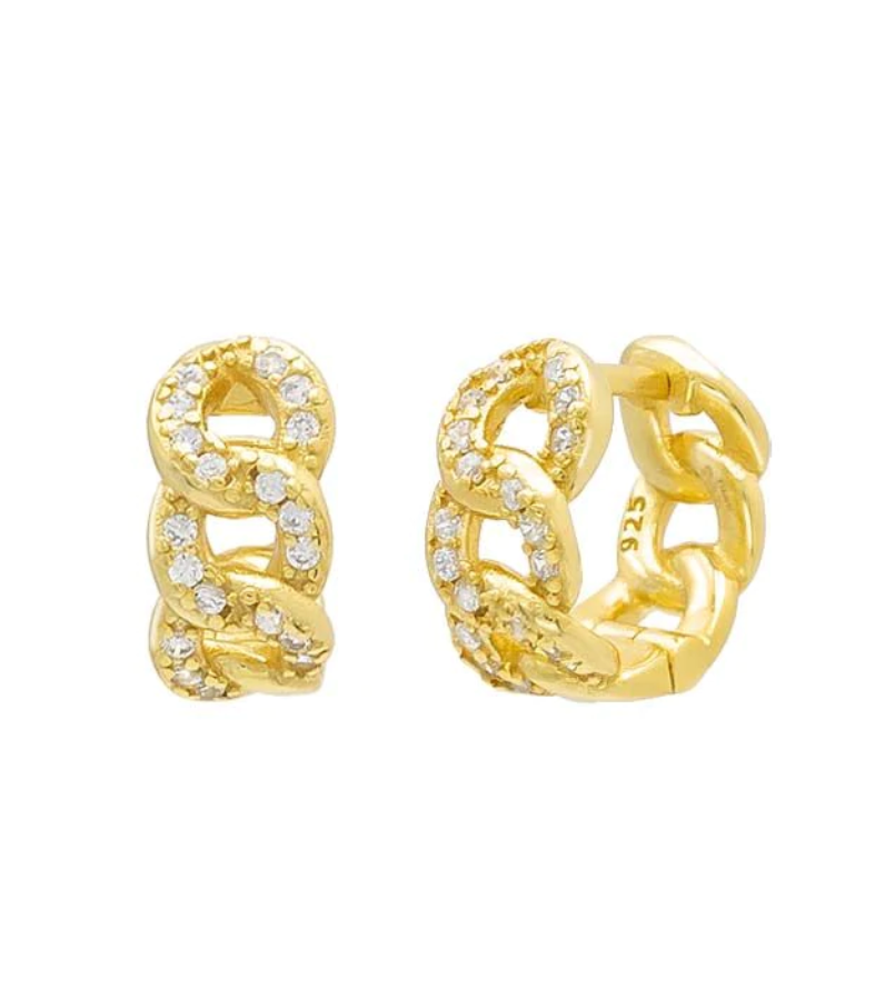 Pavé Curb Huggie Earring