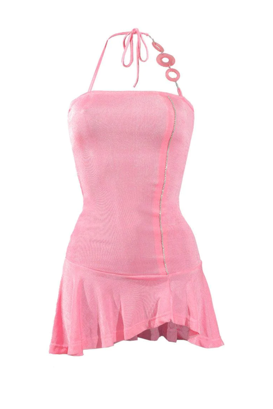 Morgan Peach Y2K Halter Neck Dress