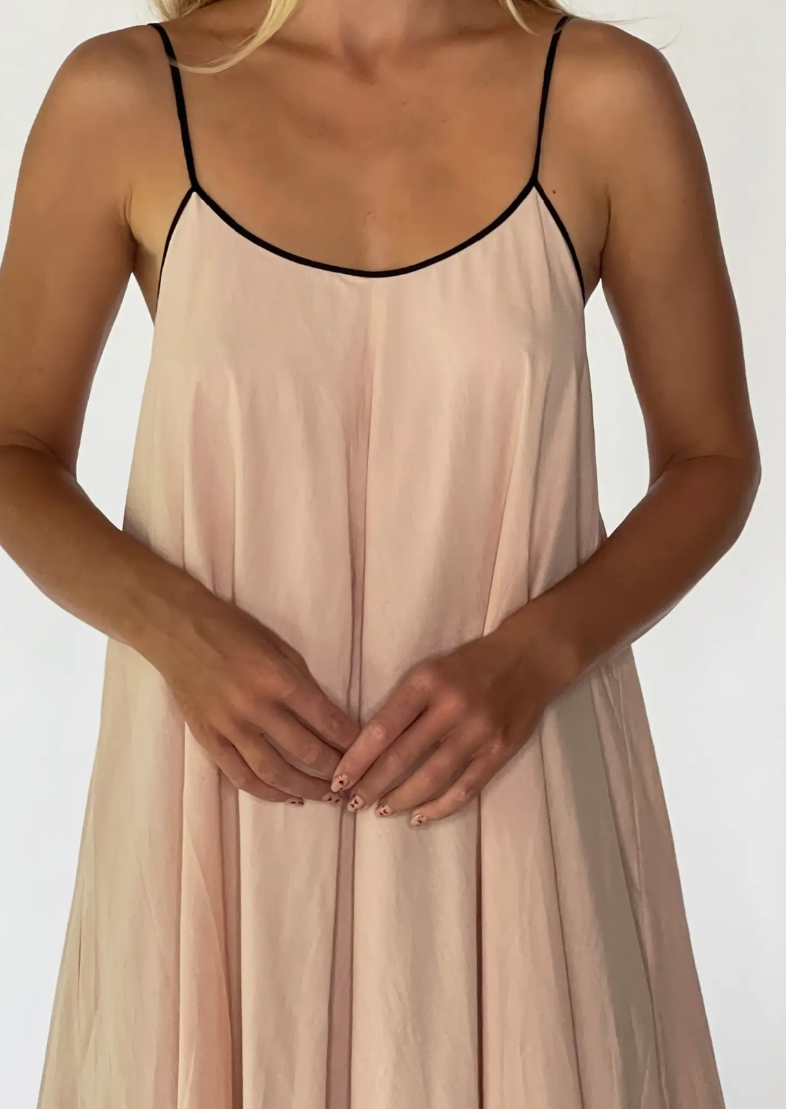 Cream Gabriella Open Back Slip Dress