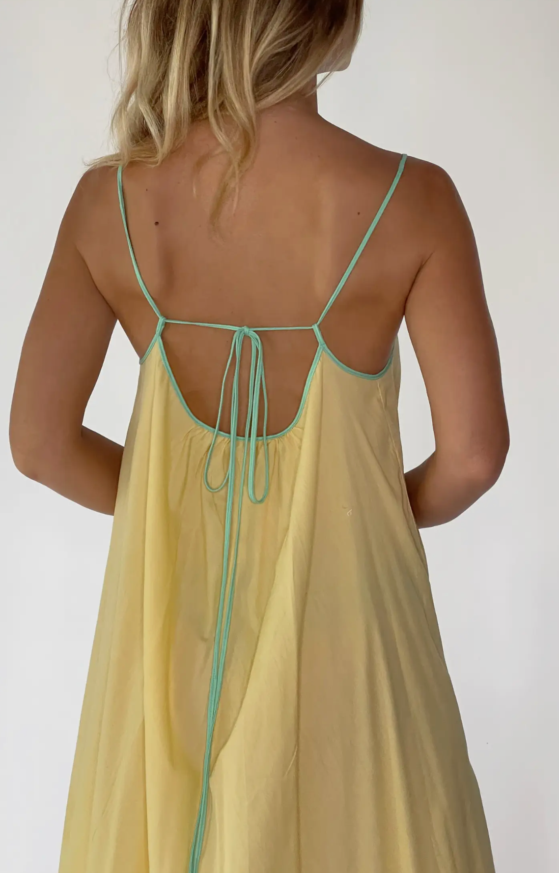 Yellow Gabriella Open Back Slip Dress