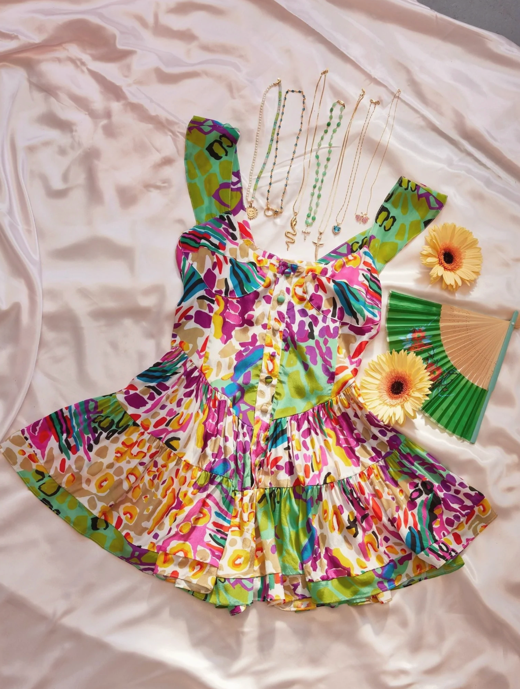 Elizabeth Romper Dress- 80's Print