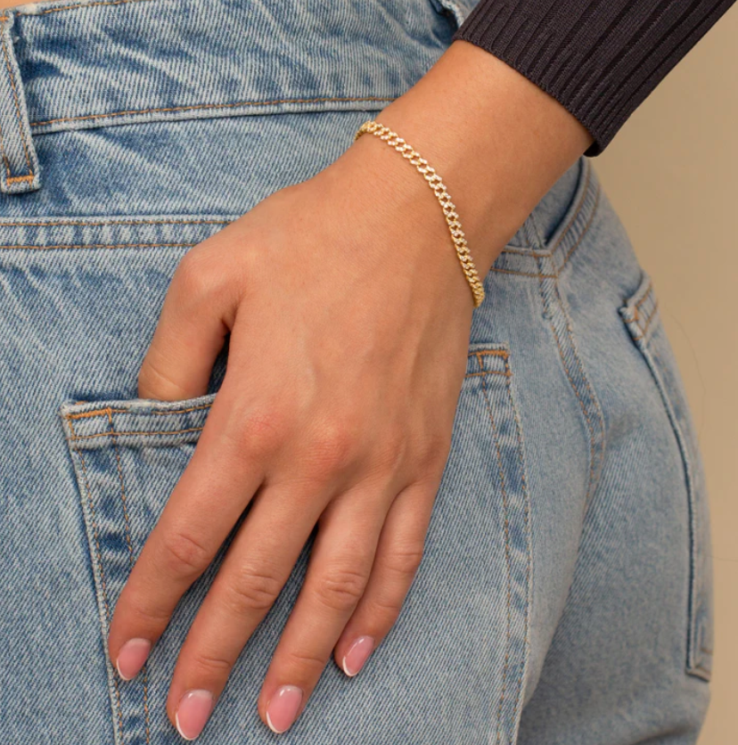 Baby Pavé Cuban Link Bracelet