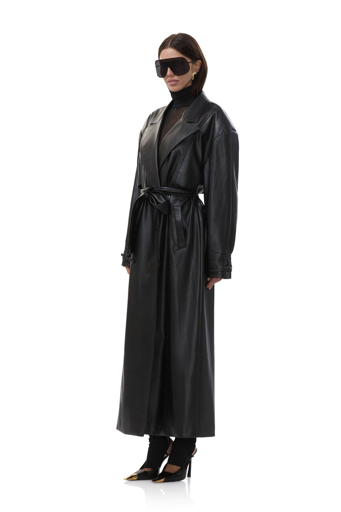 Saint Barrel Sleeve Trench Coat - Noir