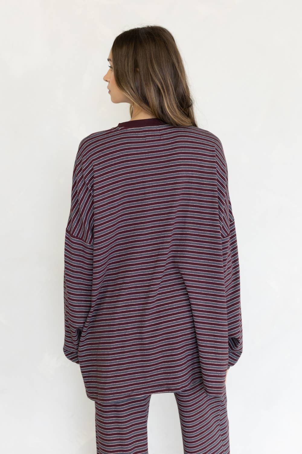 Lorenze Stripe Top: GREY MULTI / M