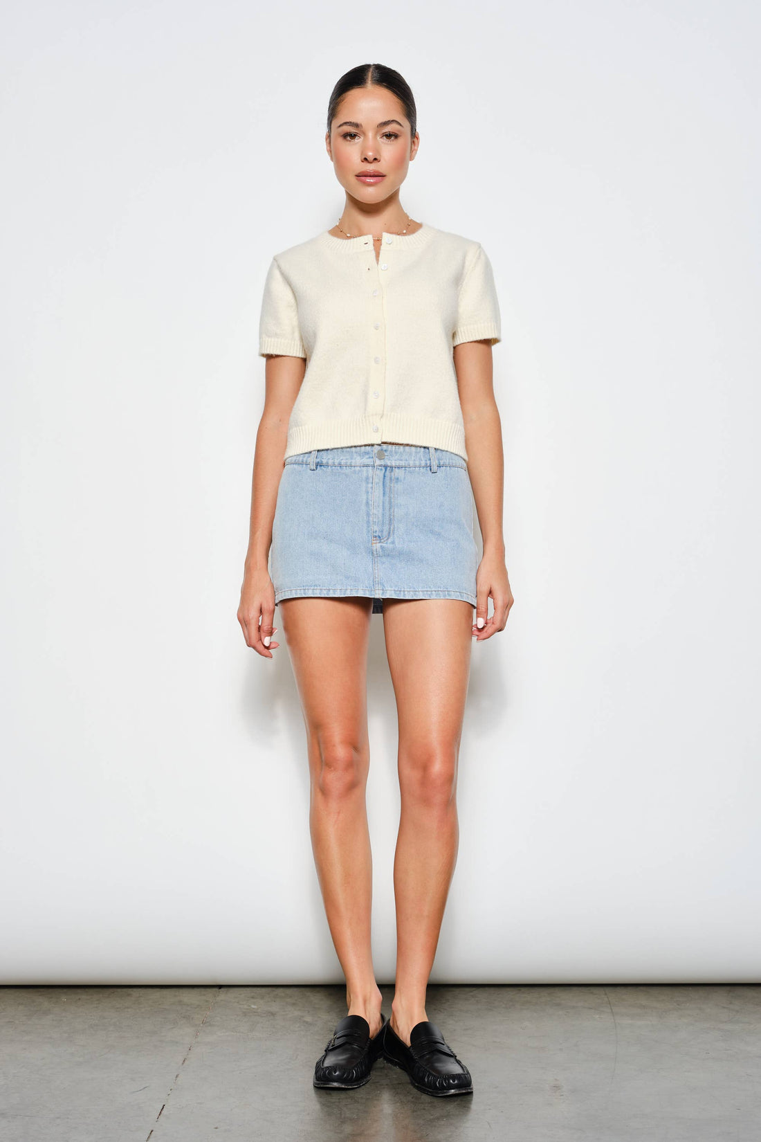 RAVEN SHORT SLEEVE CARDIGAN: Ivory