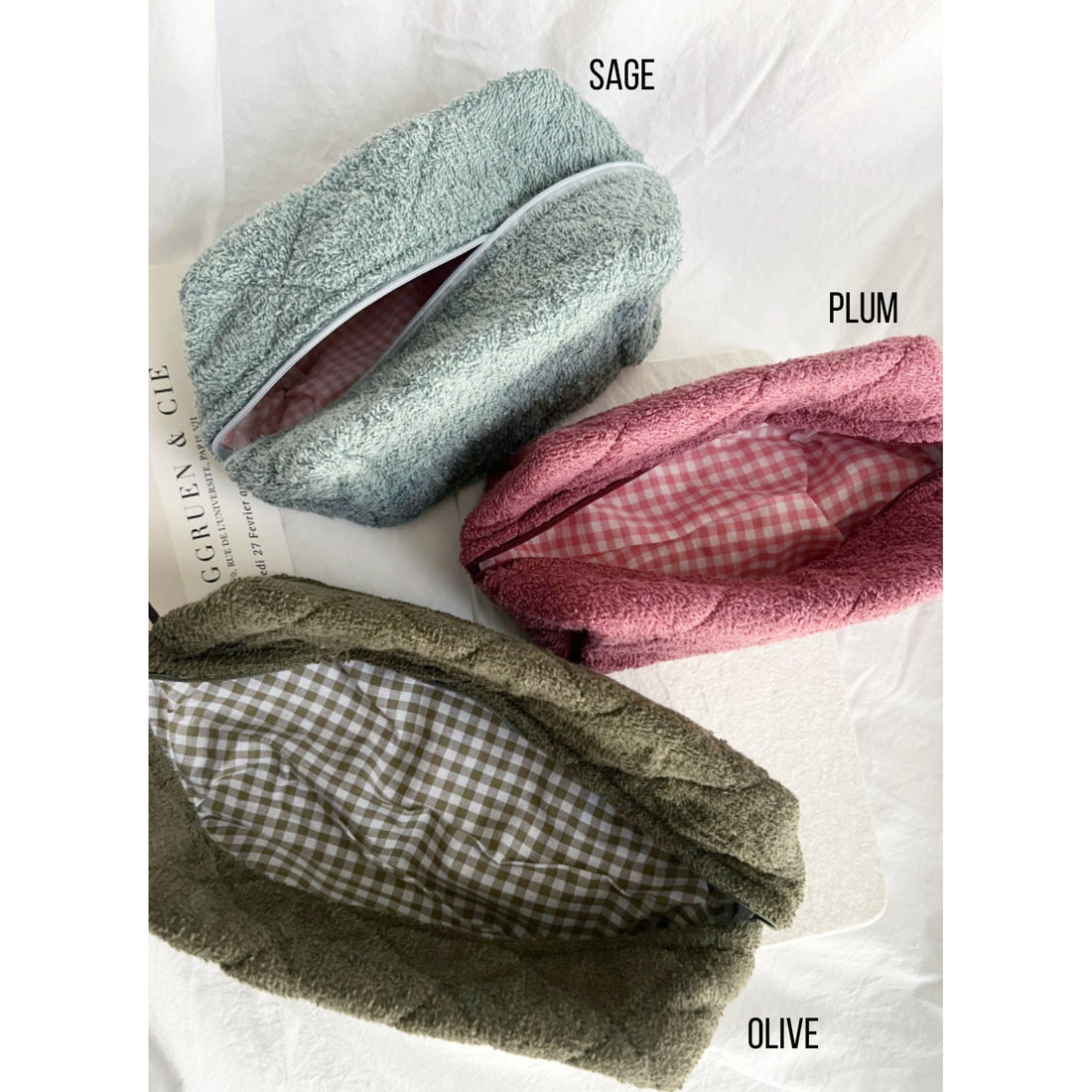 Large Size Make Up Bag - TERRY: BUTTER / ONE SIZE