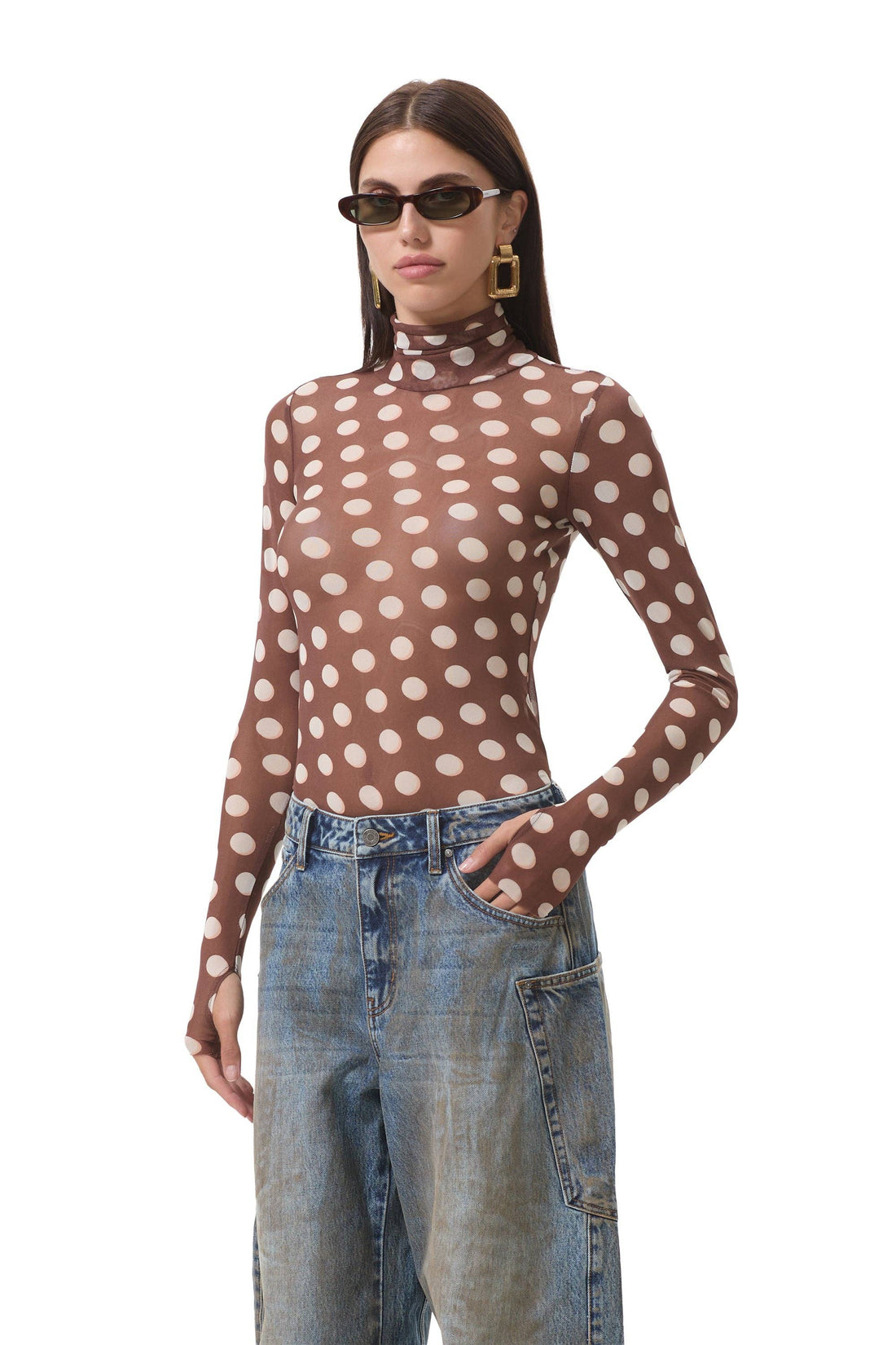 Zadie Top - Chocolate Halo Dot: Chocolate Halo Dot