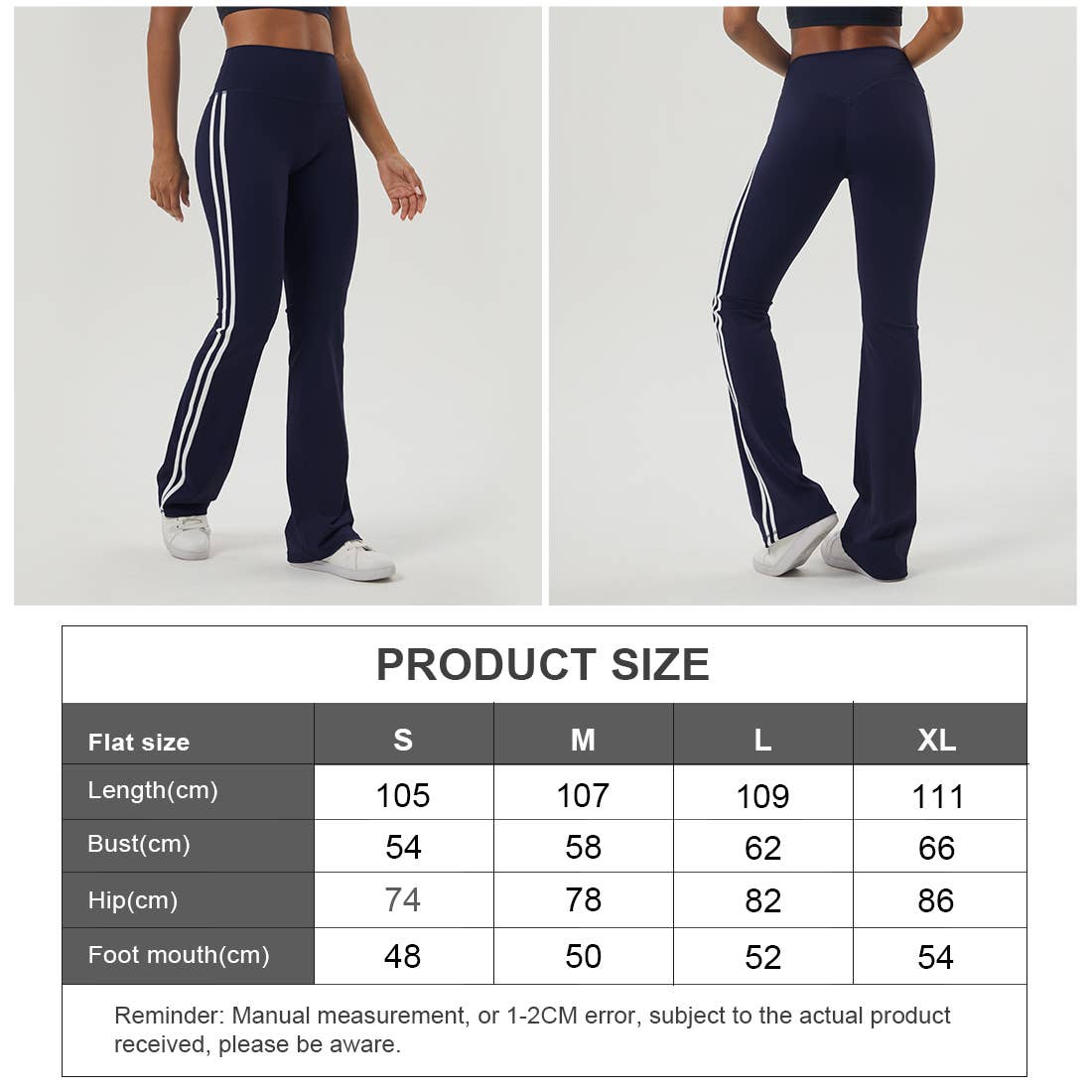 Yoga Color Block Hip Lifting Fitness Sport Flare Pants: Black