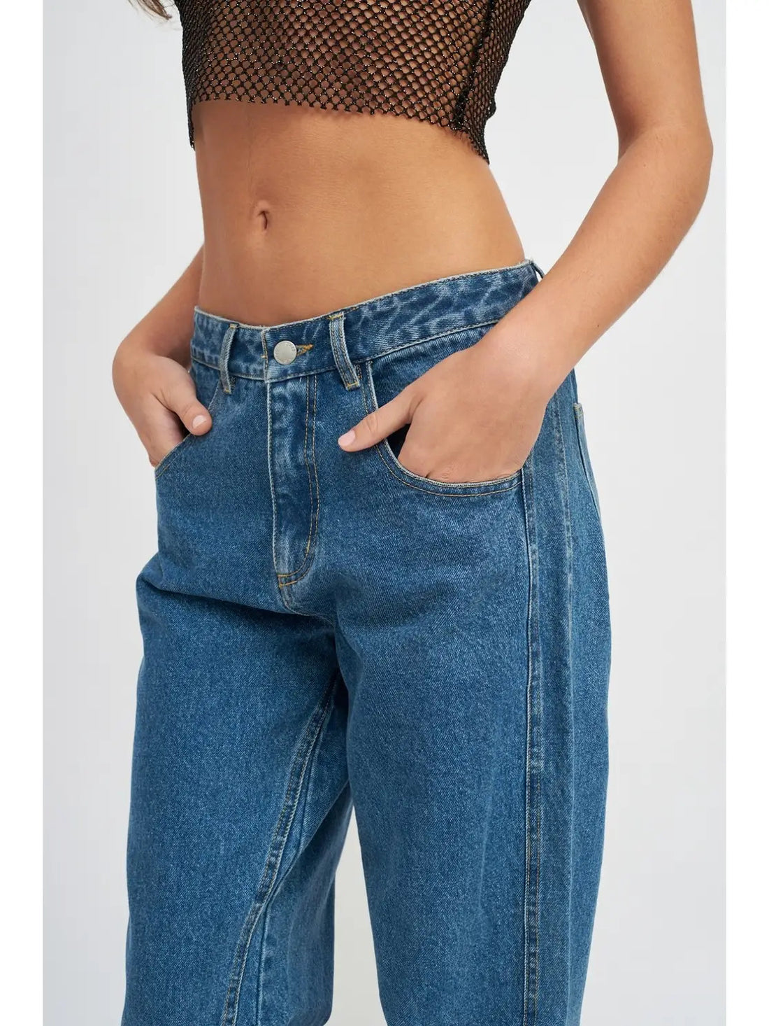 Low Waist Denim Boyfriend Jeans