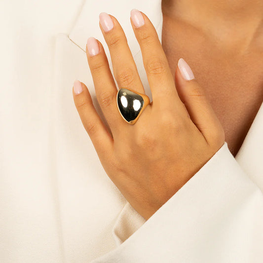 Solid Elongated Chunky Ring