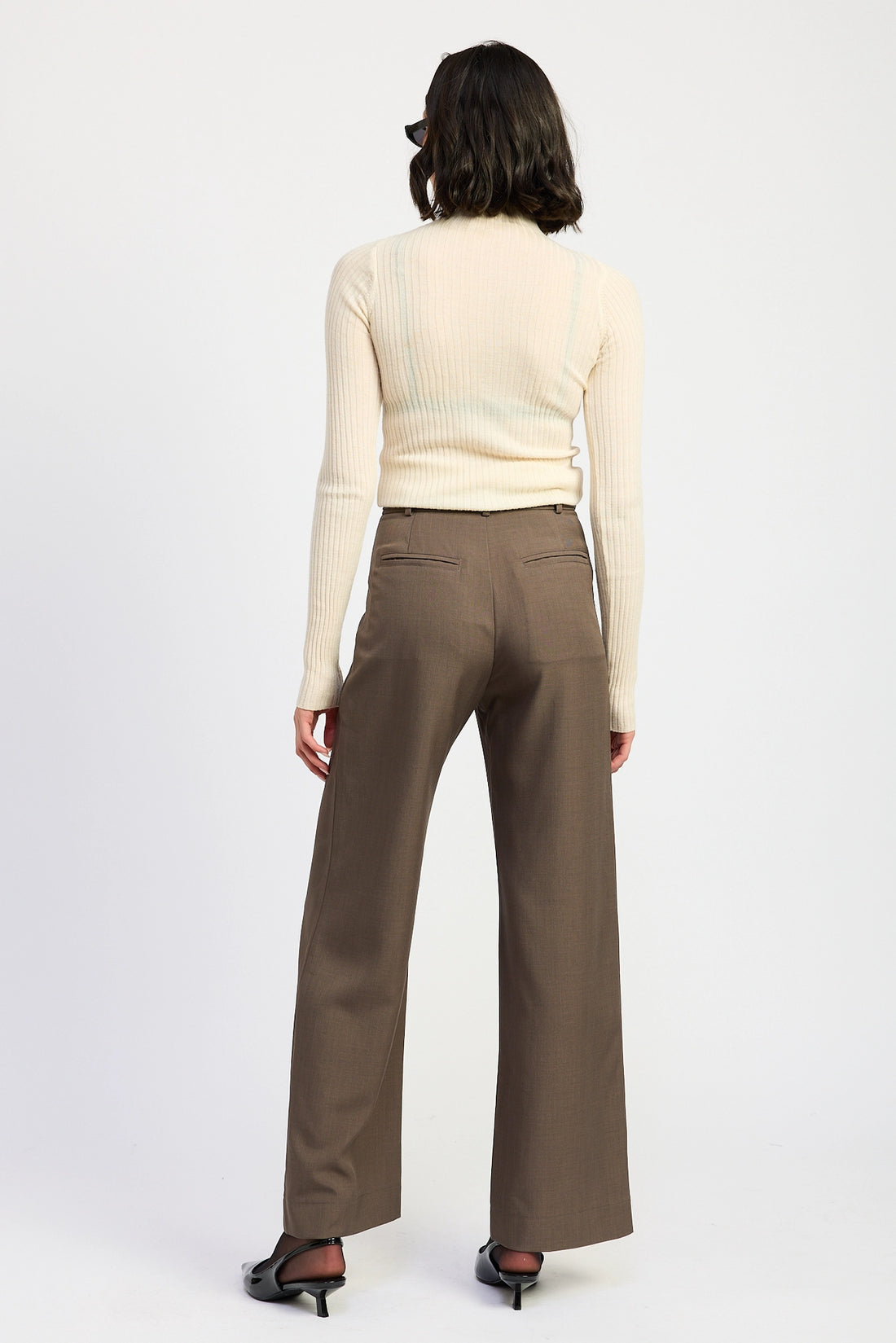 Trouser Pants Wtih Adjustable Waist Band Buckle