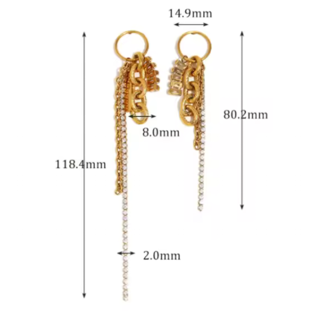 Stacked Hoop- Messy mix of texture PVD Waterproof Earrings: Two Tone