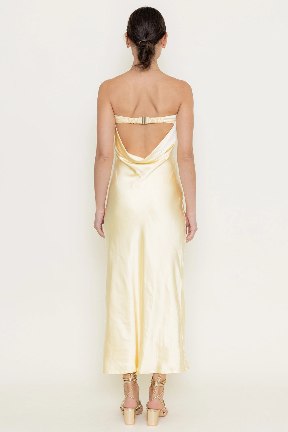 Chic Strapless Bias Open Back Maxi Slip