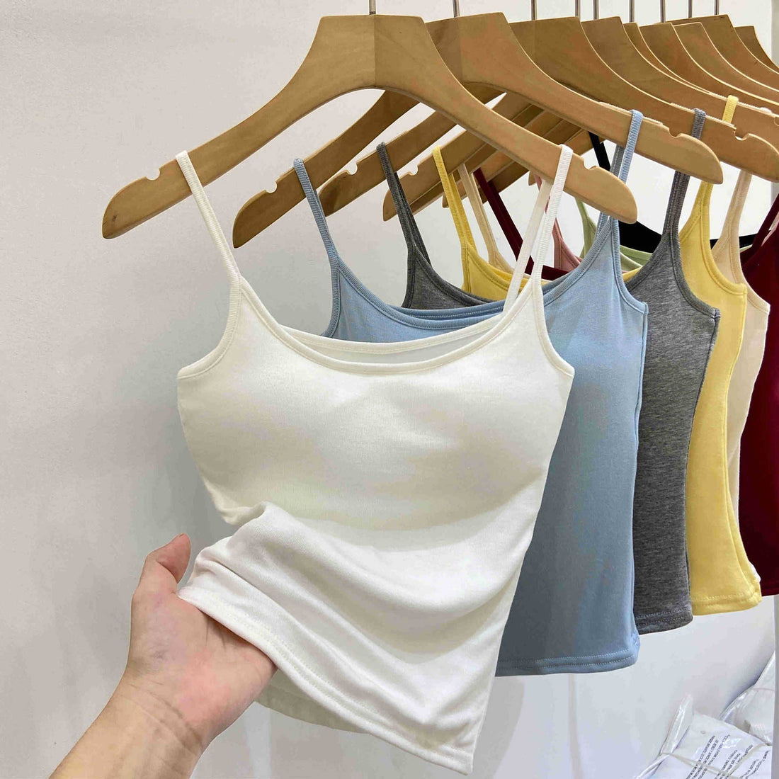 Women’s Padded Sleeveless Crop Tank Top: Yellow / Missy / S