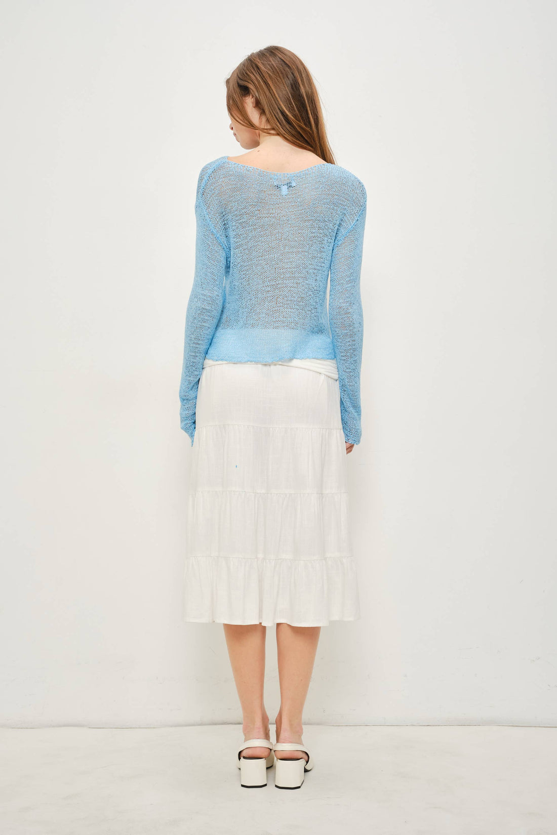 RUTH PULLOVER SWEATER: Blue / S