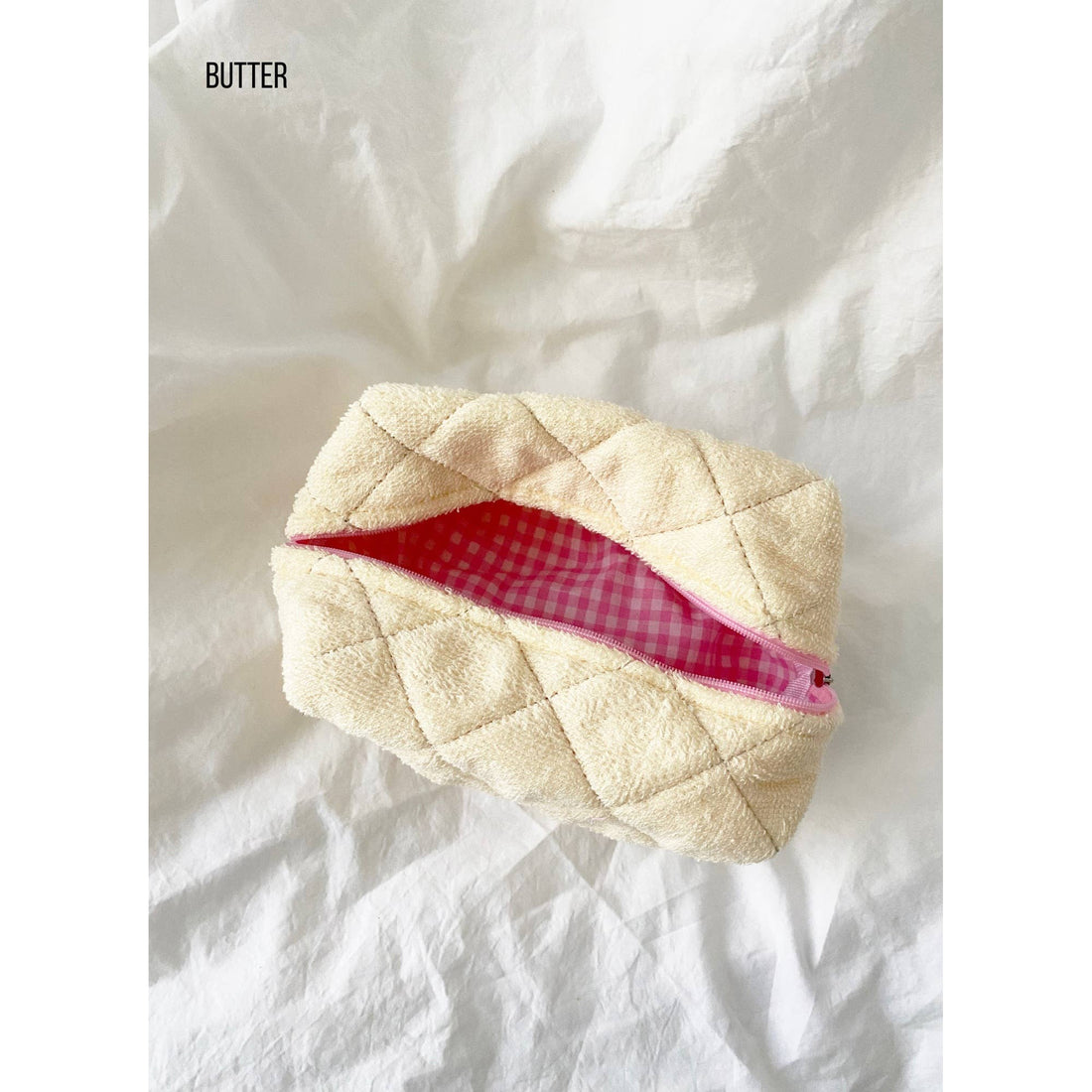 Large Size Make Up Bag - TERRY: BUTTER / ONE SIZE