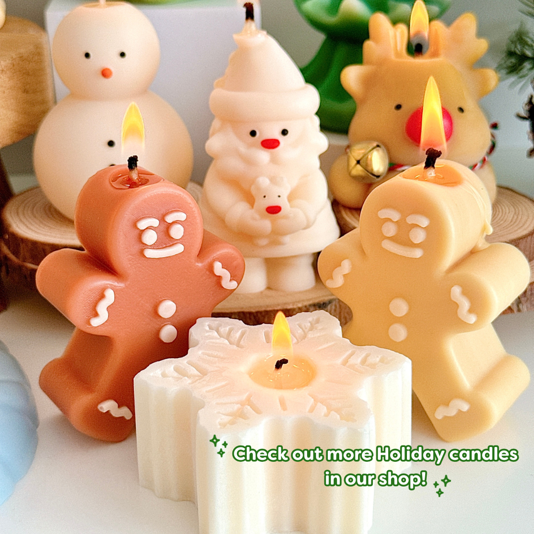 Christmas Soy Candle | Holiday Home Decor | Christmas Favor: Brown Gingerbread