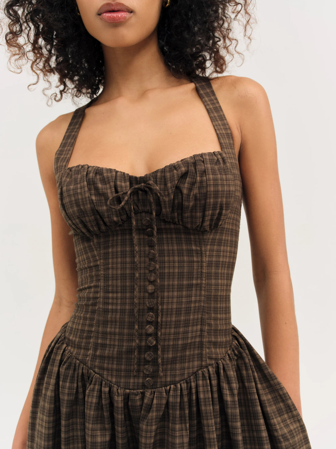University Plaid Midi Dress