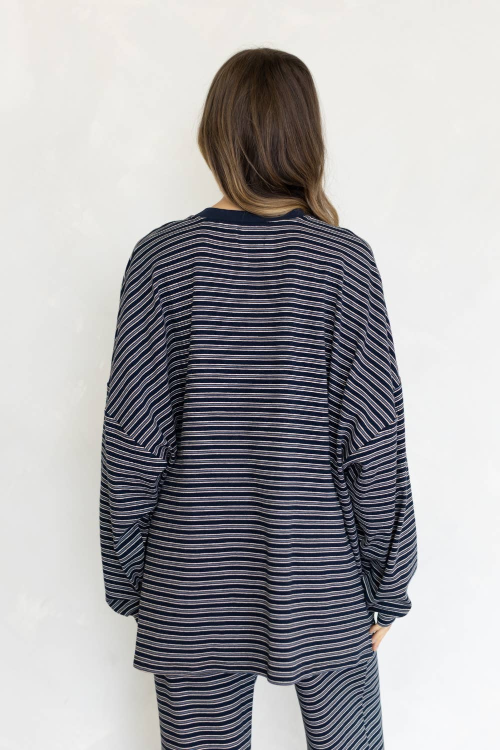 Lorenze Stripe Top: GREY MULTI / M