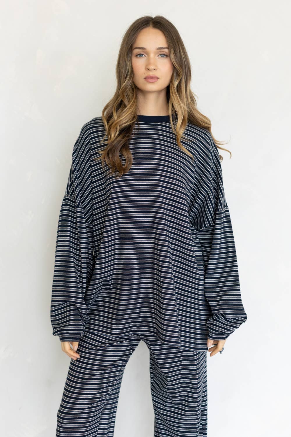 Lorenze Stripe Top: GREY MULTI / M