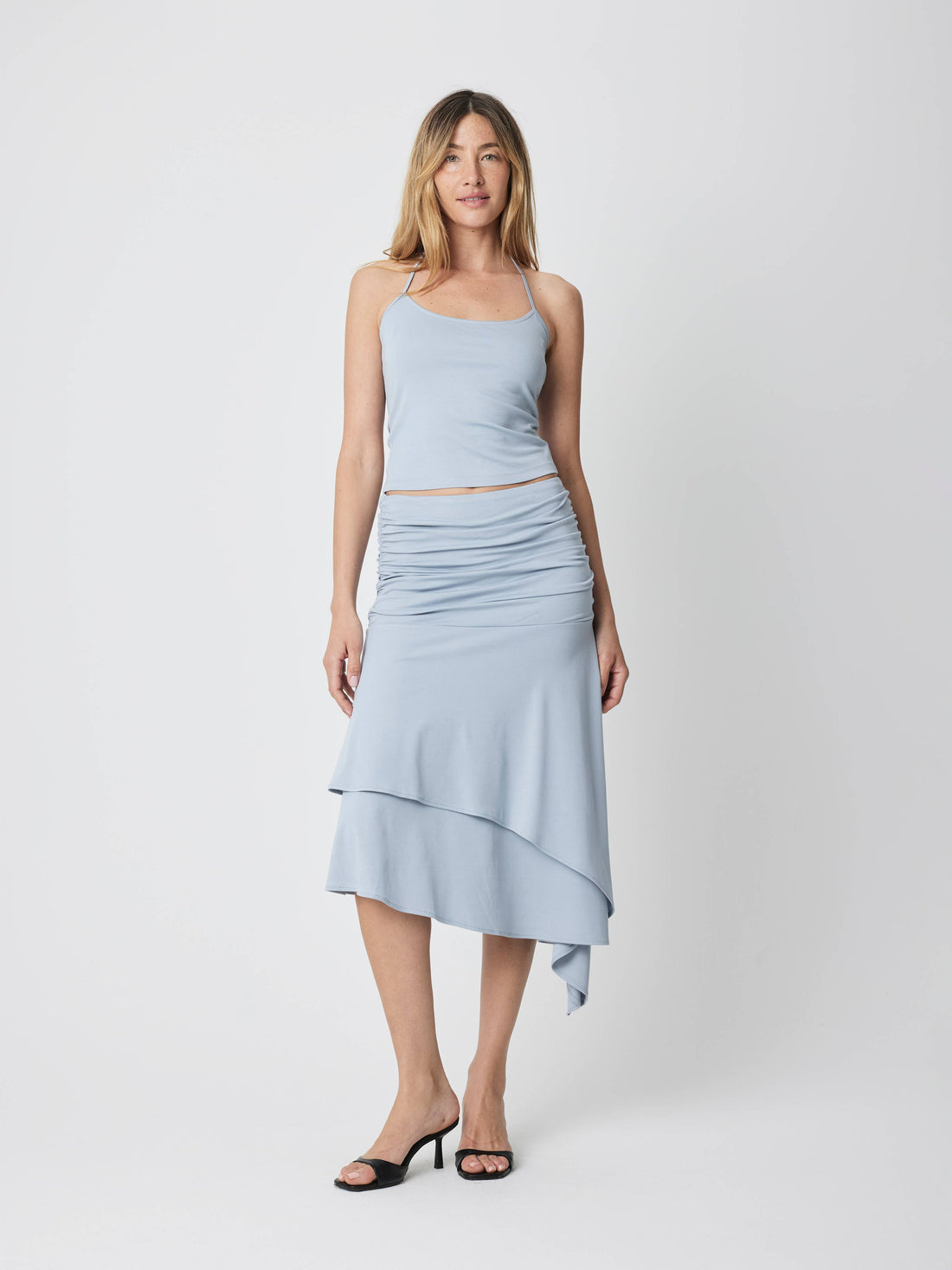 The Crystal Top | Knit Halter Tank Top: White / SMALL