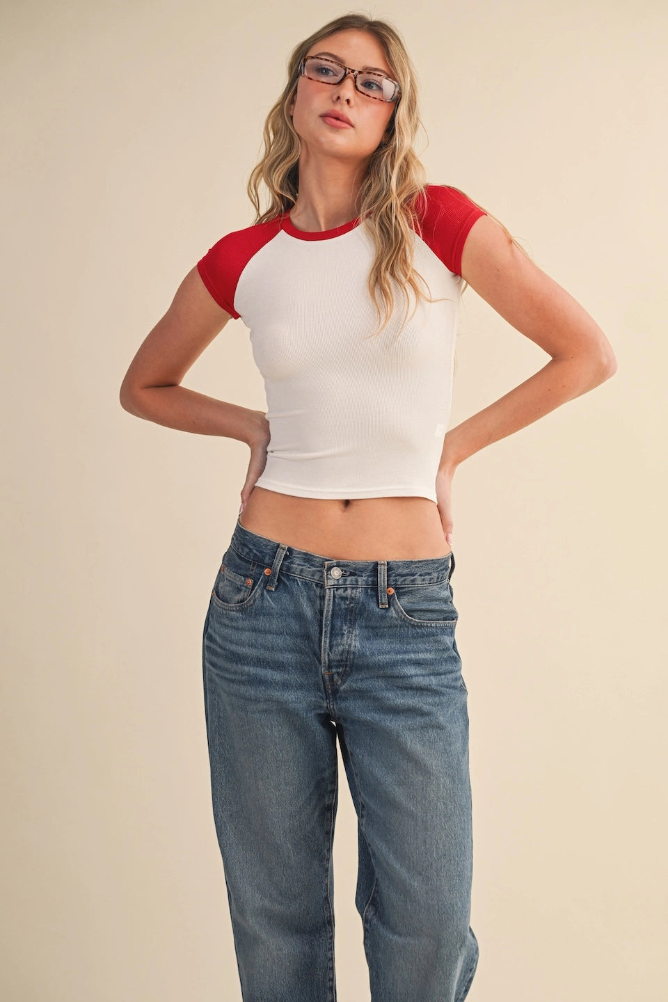 Y2K Raglan Cap Sleeve Tee